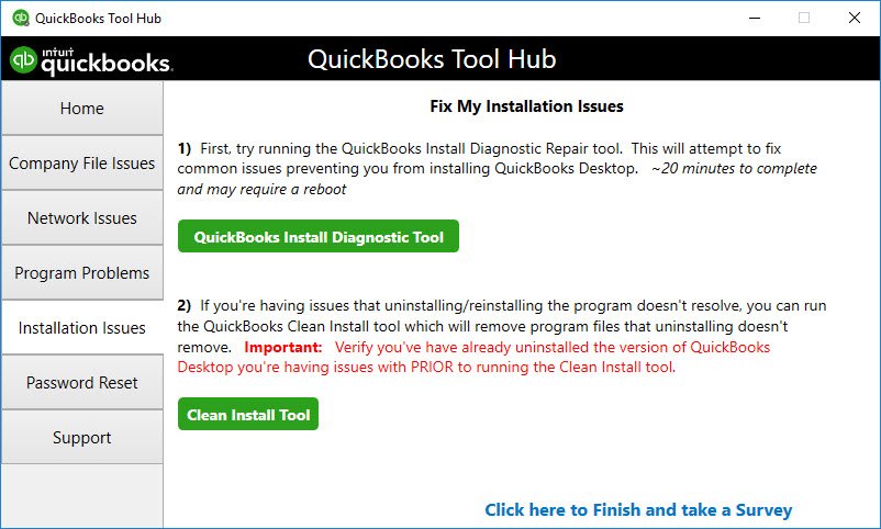 QuickBooks clean install tool - reload.sql at line in QuickBooks