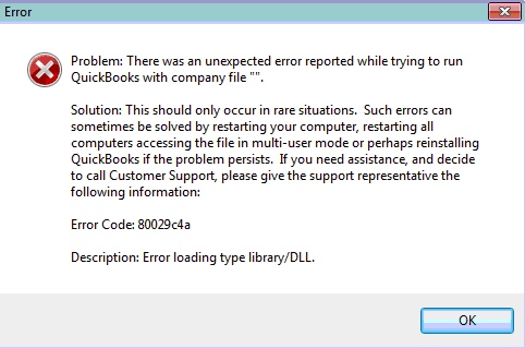 QuickBooks Error Code 80029c4a Error Message