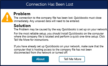QuickBooks Error Connection has been Lost